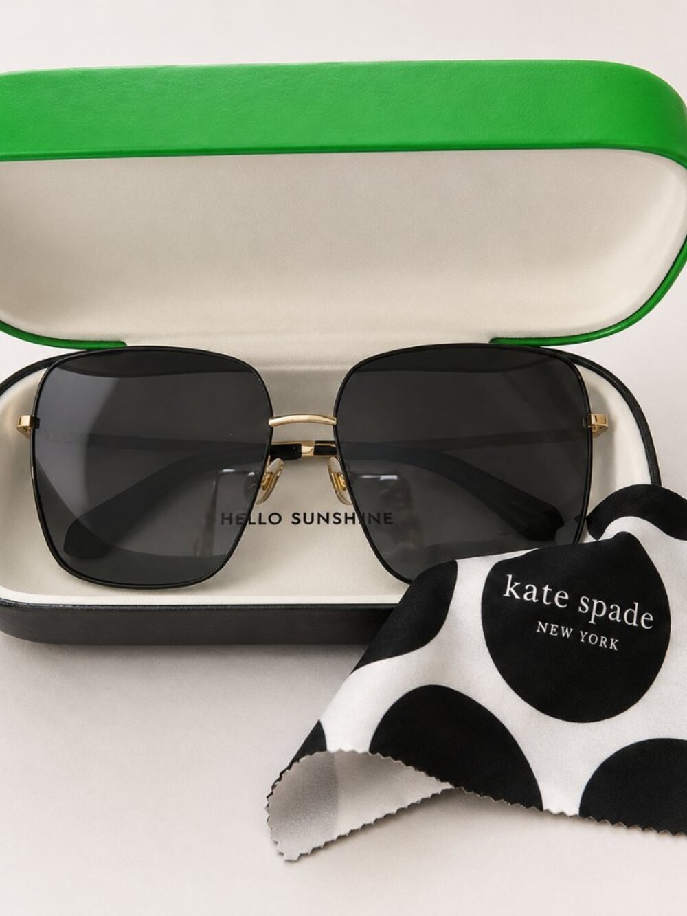Kate Spade Maisie/G/S Black Gold Sunglasses 60-15-140 with Case